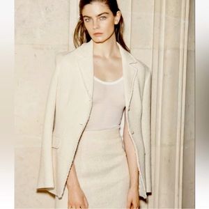 Gorgeous Zara textured tailored blazer with fresh water styled buttons.